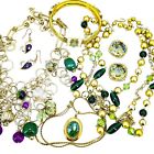 Lot Of Vintage To Now Gold Tone & Green Fashion Jewelry Statement Incl Sarah Cov