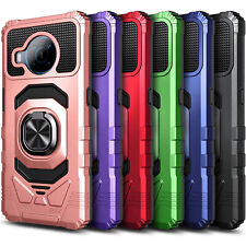 For Nokia X100 Case Shockproof Ring Kickstand Phone Cover With Tempered Glass