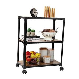 Bar Cart, Rolling Cart, Microwave Stand, 3-Tier, Coffee 23