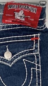 True Religion Ricky Super T Thick Stitched Flap Pocket Jeans Mens Red Label 42