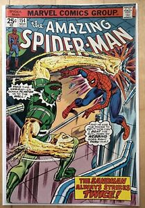 Amazing Spider-Man #154 Bronze Age Marvel 1976 Sandman MVS Still Intact F/Fine+