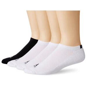 4 Pair NEW Men's Adidas Everyday Low Cut Socks 3 White / 1 Black Size 7-10.5