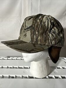 VTG P Brand Camouflage Fitted Trucker Ear Flap Cap USA Camo Large Insulated Real