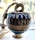 Studio Art Pottery Hummingbird Feeder Handmade Clay Beads Blue Unsigned