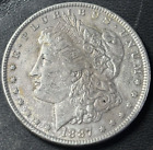 1887 $1 Morgan Silver Dollar. Nice AU Details, Cleaned