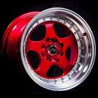 JNC Wheels Rim JNC010 Candy Red Machined Lip 16x8 4x100/4x114.3 ET25