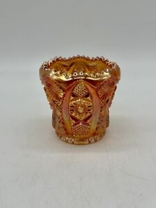 Vintage - Imperial - Marigold Color - Carnival Glass Iridescent Toothpick Holder
