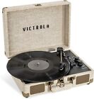 Victrola Journey+ Bluetooth Suitcase Turntable Record Player Cream Linen Finish