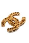 Vintage CHANEL Massive Gold Toned CC Chain Brooch