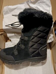 Columbia Women's Ice Maiden II Winter Snow Boot Footwear Black Grey Sz 9 Wide