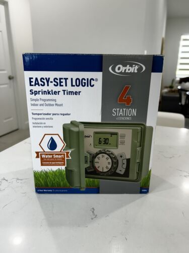 New ListingOrbit Easy Set Timer Swing Panel Sprinkler 4 Station 57894 Smart Water Green