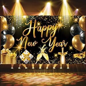 Happy New Year Banner Backdrop 2023 Happy New Year Decorations 2023 for New Year