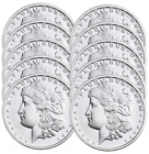 Lot of 10 - Private Mint Morgan Dollar Tribute - 1 oz .999 Fine Silver Rounds