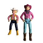 2 Fisher Price Loving Family Western Cowboy Cowgirl Figures Doll House Lot Mom