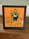 Antique / Vintage  Halloween Crepe Paper DECOUPAGED on a Luan Panel and framed