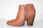 Coach Women’s Heidi Brown Leather Woven Calfskin Ankle Boots Size 6