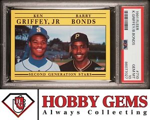 KEN GRIFFEY JR & BARRY BONDS PSA 10 1991 Fleer Second Generation Stars #710
