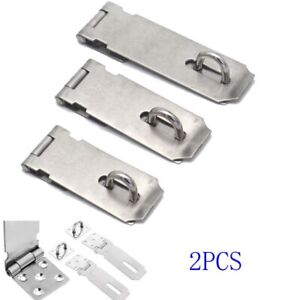 3/4/5 inch Padlock Clasp Stainless Steel Gate Hasp Staple Anti Theft Door Lock