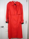 VTG NEW YORK HARBOR SOLID RED LONG SLEEVE CLASSIC TRENCH COAT SZ 14A #215H
