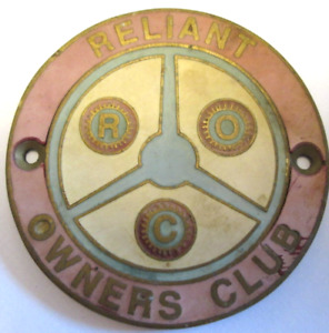 Reliant Owners Club (RDC) Vintage Genuine Car Grill Badge Made of Brass GENUINE