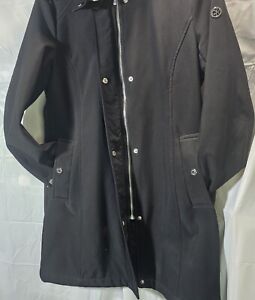 Calvin Klein Womens Sz S mid length Coat Water Resistant Black 08347