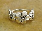 PRETTY .925 STERLING SILVER PLUMERIA FLOWER BAND RING size 8  style# r2034