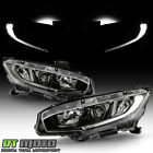For 2016-2021 Honda Civic JDM Black Halogen w/LED DRL Projector Headlights PAIR (For: 2020 Honda Civic)