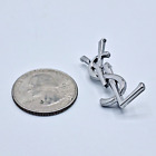 Vintage Silver Yves Saint Laurent YSL Brooch, Employee Lapel Pin Small