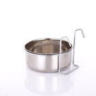 Stainless Steel Feeding Feeder Food Water Bowl with Hook For Bird Parrot Cage