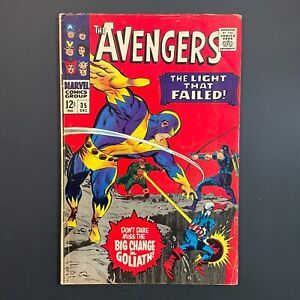 Avengers 35 Silver Age Marvel 1966 Stan Lee comic Goliath Hawkeye Don Heck cover