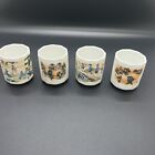 Set Of 4 Porcelain Korean Soju Shot Glass 8-Sided 2