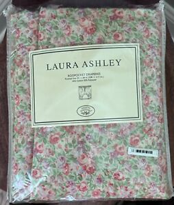 Vintage Laura Ashley CHINTZWARE ROS Rod Pocket Draperies 82x84 - NOS HTF