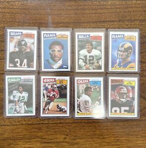 1987 Topps Football (Lot Of 8 Cards) Payton, Rice, Kelly, Dickerson 🏈