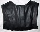 MIAOU Black Vegan Leather  Corset Zipper Top Womens Size Large