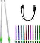 LED Light up Drum sticks 15 Color Changing Drumsticks Support USB Chargi...