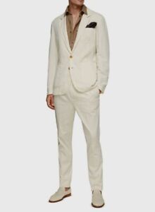 NWT $2,295 Brunello Cucinelli Men's Linen-Cotton Jacket With Logo Buttons  A242
