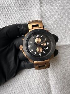 Vestal Restrictor Chronograph Rose Gold Watch Stainless Steel 50mm Rare Color