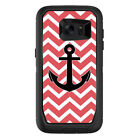 Skin Decal for Otterbox Defender Samsung Galaxy S7 Edge Case / Chevron with Bla