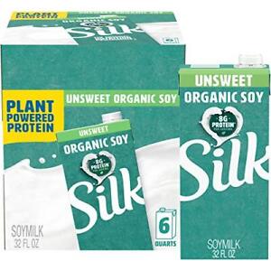 Shelf-Stable Organic Soy Milk Unsweetened Dairy-Free Vegan Non-GMO Projec