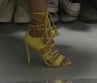 Aldo Yellow Strappy Lace Up Heels