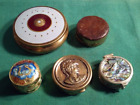Lot 5 Vintage Mini Metal Cases Compacts Pill Boxes Trinket Holders Containers