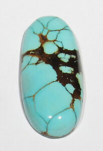 LARGE 63.5cts AAA Gem Grade Nevada #8 Spiderweb Turquoise Cabochon 45.8mm long
