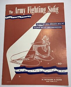 New ListingArmy Fighting Song Sheet Music 1954 Military Interest Patriotic