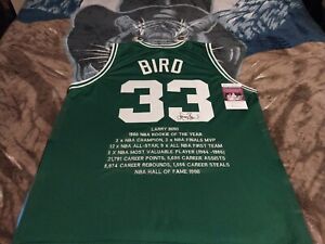 Larry Bird Autographed Boston Celtics Custom Stat Jersey JSA Stock Photo 5$ SHIP