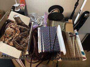 11 Pound Lot Miscellaneous Trim, Cordage, Piping, Upholstery, Edging, Crafts