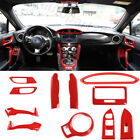 For T@yota 86 Subaru BRZ 12-20 Scion FR-S Interior Decorative Trim Red ABS 11PCS