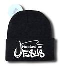 NEW HOOKED ON JESUS FUNNY MMA Snowboard Ski Long Beanie HAT CHRISTIAN THEME R&R