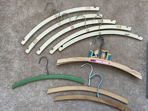 Vintage Wooden Hangers- Curved shoulder-Lot of 12. Made In Italy & Poland. Nevco