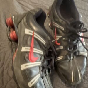 Men Nike Shox SL Turbo Running Shoes Black Leather Red Size 7 311821 061