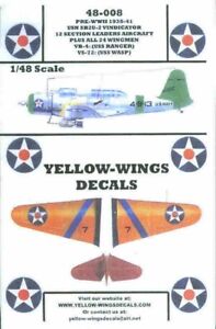 1/48 Yellow Wings Decals #48008 SB2U-2 Vindicator
